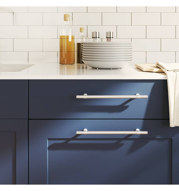 Poignées d'armoire 5 pcs argenté 192 mm acier inoxydable | Mobilier & Déco