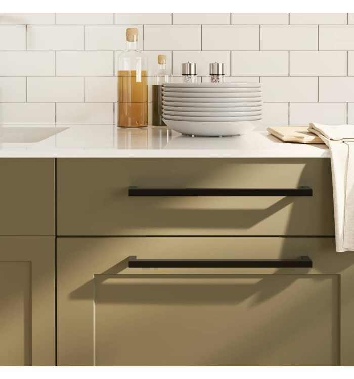 Poignées d'armoire 5 pcs noir 320 mm acier inoxydable | Mobilier & Déco