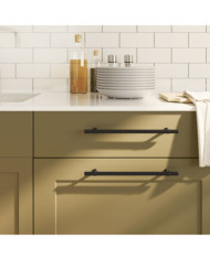 Poignées d'armoire 10 pcs noir 224 mm acier inoxydable | Mobilier & Déco
