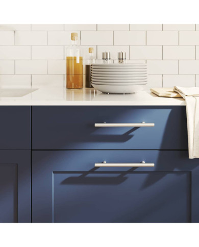 Poignées d'armoire 10 pcs argenté 128 mm acier inoxydable | Mobilier & Déco