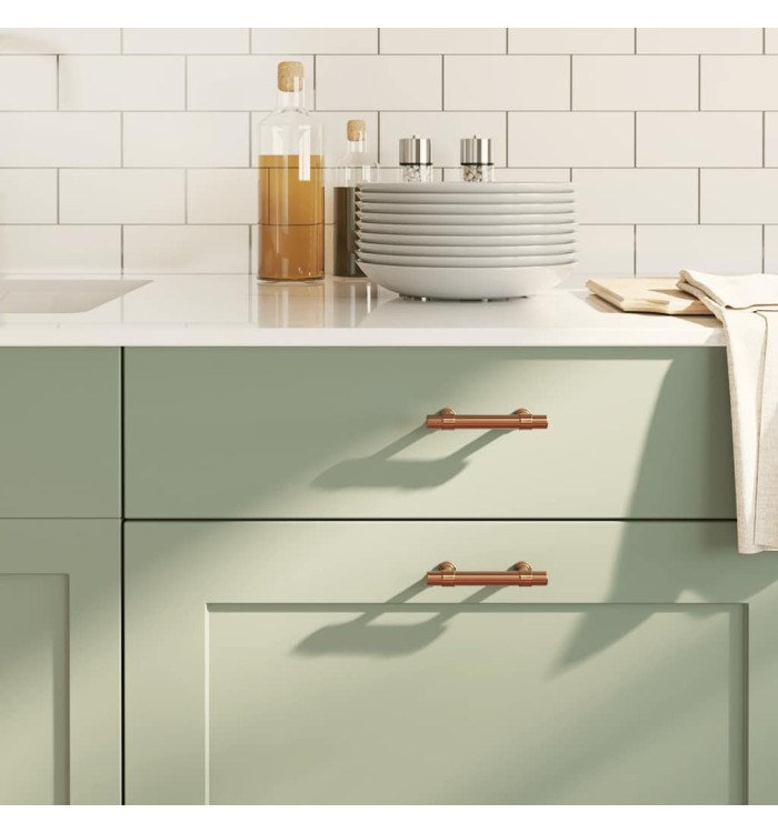 Poignées d'armoire 10 pcs bronze 64 mm acier inoxydable | Mobilier & Déco