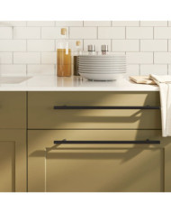 Poignées d'armoire 10 pcs noir 320 mm acier inoxydable | Mobilier & Déco