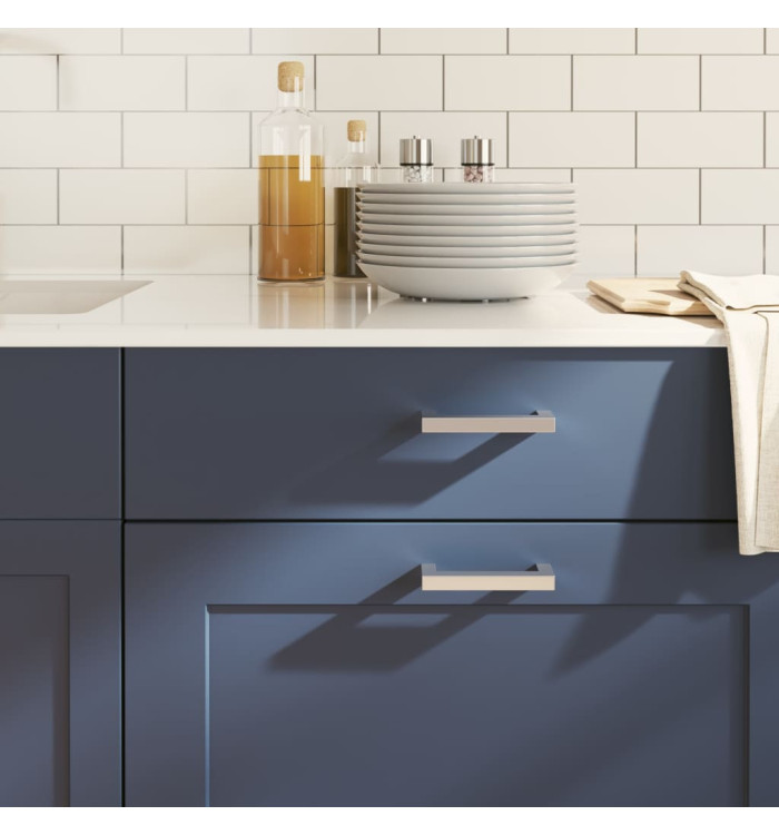 Poignées d'armoire 20 pcs argenté 96 mm acier inoxydable | Mobilier & Déco