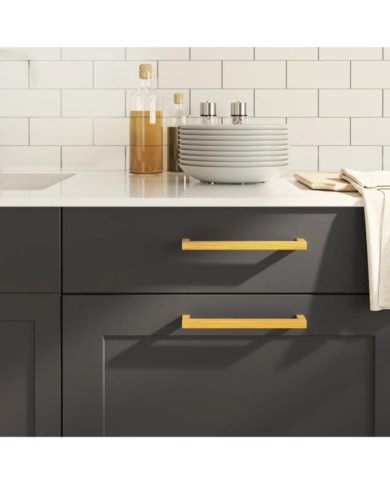 Poignées d'armoire 5 pcs doré 192 mm acier inoxydable | Mobilier & Déco