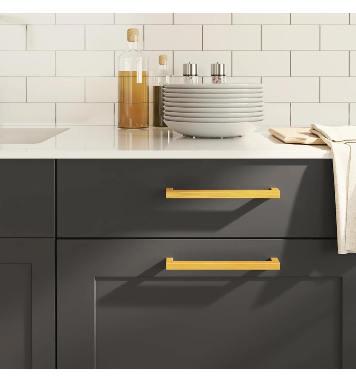 Poignées d'armoire 5 pcs doré 192 mm acier inoxydable | Mobilier & Déco
