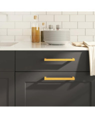 Poignées d'armoire 5 pcs doré 192 mm acier inoxydable | Mobilier & Déco