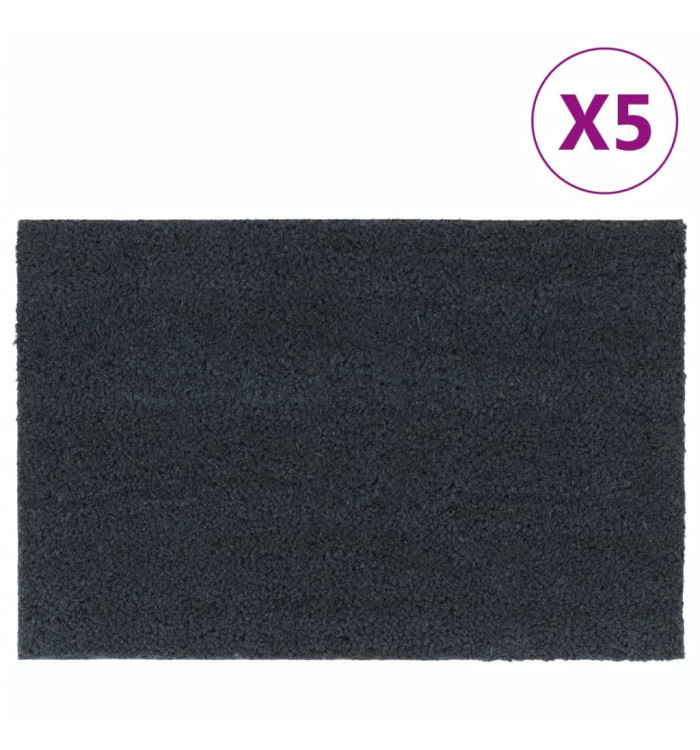 Tapis de porte 5 pcs gris foncé 40x60 cm fibre de coco touffeté | Mobilier & Déco