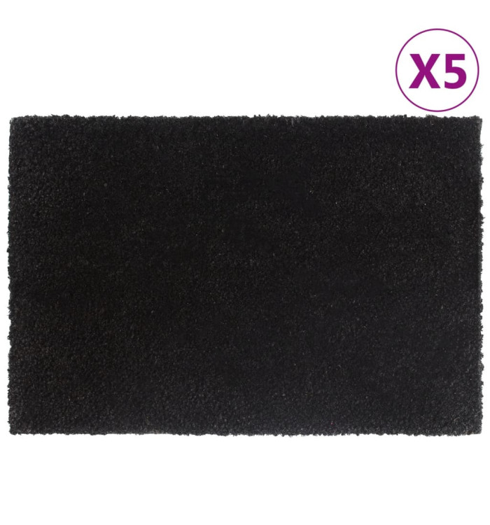 Tapis de porte 5 pcs noir 40x60 cm fibre de coco touffeté | Mobilier & Déco