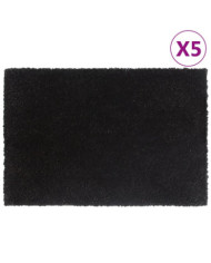 Tapis de porte 5 pcs noir 40x60 cm fibre de coco touffeté | Mobilier & Déco