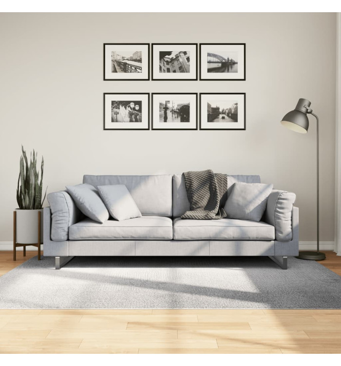 Tapis IZA poils courts style scandinave gris 140x200 cm | Mobilier & Déco