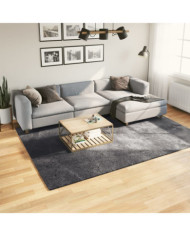 Tapis HUARTE à poils courts doux lavable anthracite 200x280 cm | Mobilier & Déco