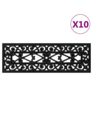Marches d'escalier 10 pcs 25x75 cm caoutchouc | Mobilier & Déco