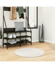 Tapis IZA poils courts style scandinave crème Ø 80 cm | Mobilier & Déco