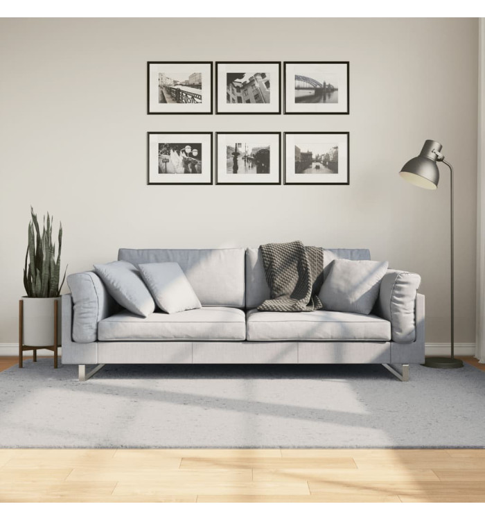 Tapis HUARTE à poils courts doux et lavable gris 160x230 cm | Mobilier & Déco
