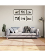 Tapis HUARTE à poils courts doux lavable rouge clair 160x160 cm | Mobilier & Déco