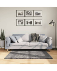 Tapis HUARTE à poils courts doux lavable anthracite 120x120 cm | Mobilier & Déco