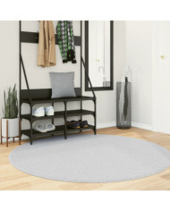 Tapis HUARTE à poils courts doux et lavable gris Ø 160 cm | Mobilier & Déco
