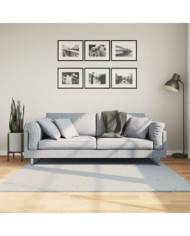 Tapis HUARTE à poils courts doux et lavable bleu 160x160 cm | Mobilier & Déco