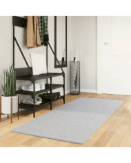 Tapis HUARTE à poils courts doux et lavable gris 80x200 cm | Mobilier & Déco
