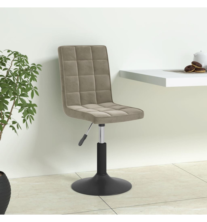Chaises pivotantes à manger lot de 4 gris clair velours | Mobilier & Déco