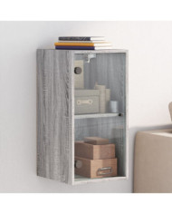 Armoire murale avec portes en verre sonoma gris 35x37x68,5 cm | Mobilier & Déco