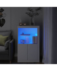 Armoire latérale avec éclairage LED blanc bois d'ingénierie | Mobilier & Déco