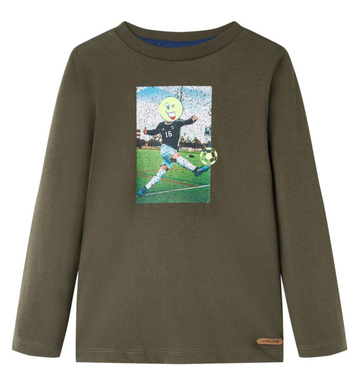 T-shirt enfants à manches longues kaki 116 | Mobilier & Déco