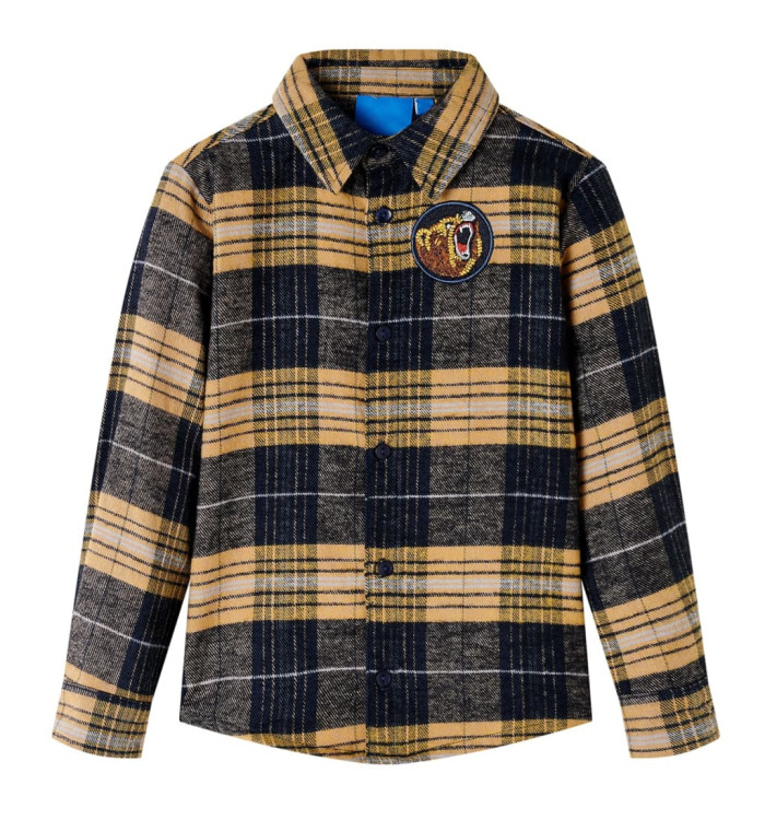 Chemise à carreaux pour enfants jaune et noir 104 | Mobilier & Déco