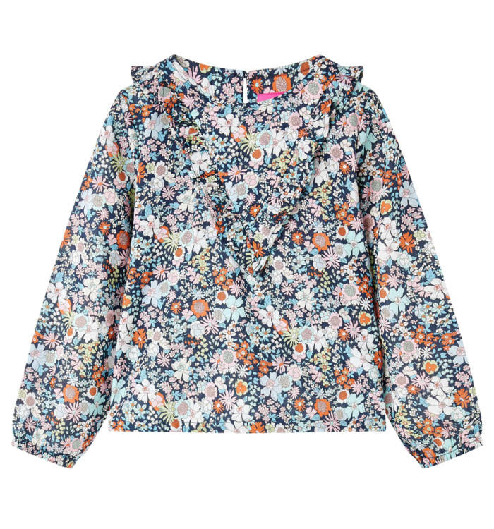 Chemise pour enfants à manches longues bleu foncé 116 | Mobilier & Déco