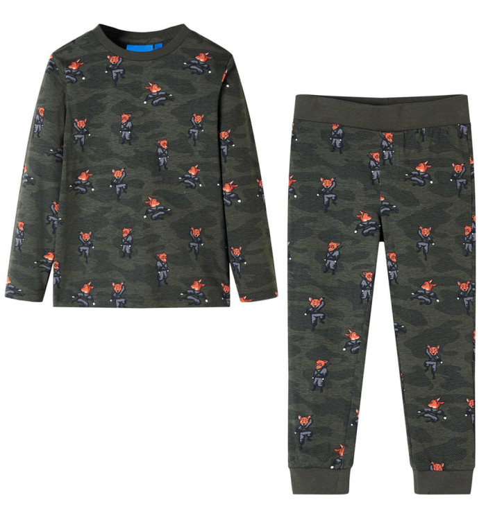 Pyjamas pour enfants à manches longues kaki 116 | Mobilier & Déco