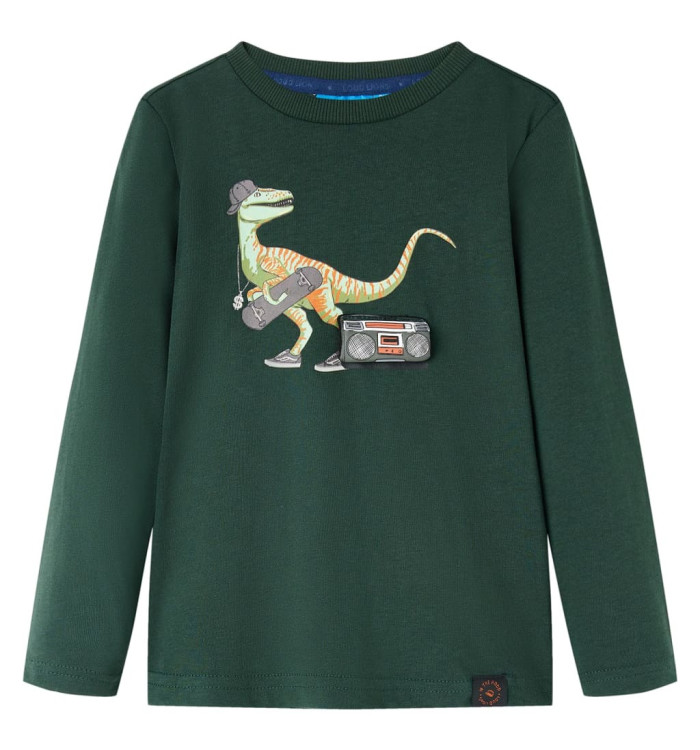 T-shirt enfants à manches longues vert foncé 92 | Mobilier & Déco