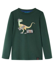 T-shirt enfants à manches longues vert foncé 92 | Mobilier & Déco