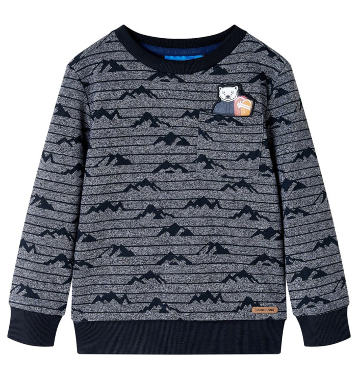 Sweatshirt pour enfants mélange bleu marine 128 | Mobilier & Déco