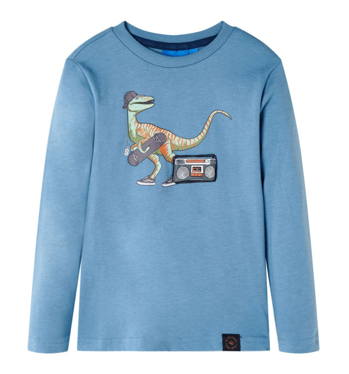 T-shirt enfants à manches longues bleu moyen 104 | Mobilier & Déco