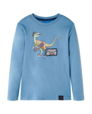 T-shirt enfants à manches longues bleu moyen 104 | Mobilier & Déco