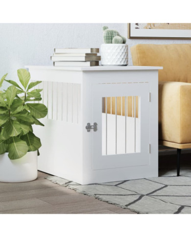 Meuble de cage pour chiens blanc 55x75x65 cm bois d'ingénierie | Mobilier & Déco