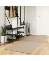 Tapis HUARTE à poils courts doux et lavable sable 80x200 cm | Mobilier & Déco