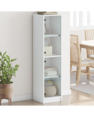 Buffet avec portes en verre blanc 35x37x142 cm | Mobilier & Déco