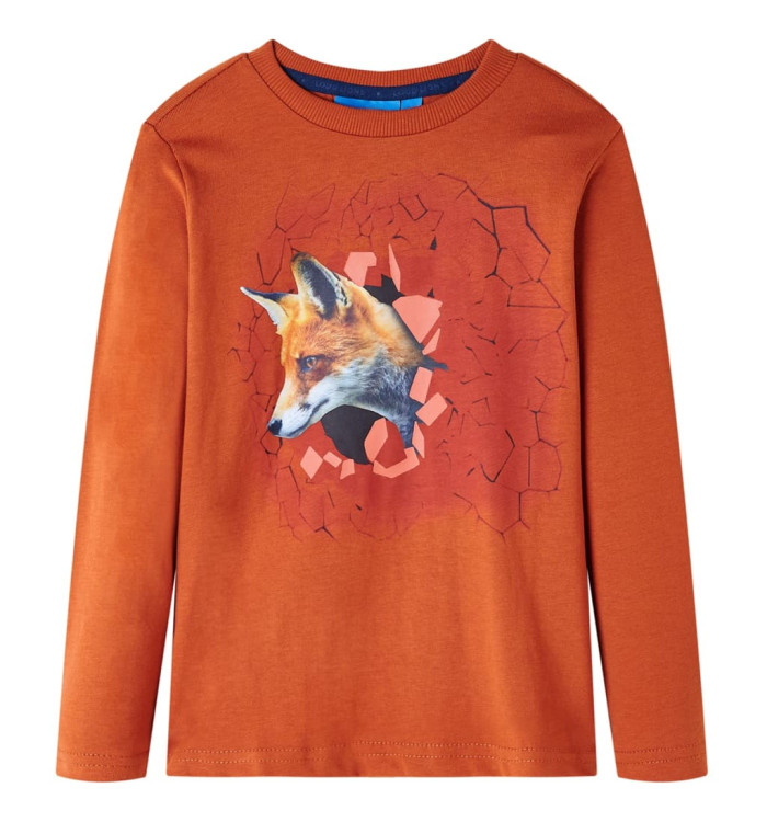 T-shirt enfants à manches longues rouille clair 116 | Mobilier & Déco
