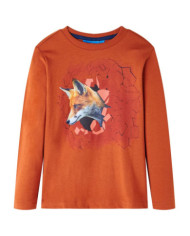 T-shirt enfants à manches longues rouille clair 116 | Mobilier & Déco