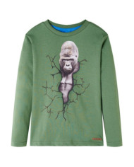 T-shirt enfants à manches longues kaki clair 140 | Mobilier & Déco