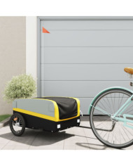 Remorque de vélo noir et jaune 45 kg fer | Mobilier & Déco