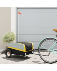 Remorque de vélo noir et jaune 30 kg fer | Mobilier & Déco
