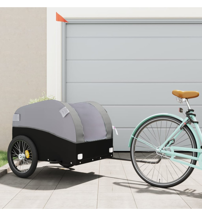 Remorque de vélo noir et gris 45 kg fer | Mobilier & Déco