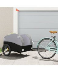 Remorque de vélo noir et gris 45 kg fer | Mobilier & Déco