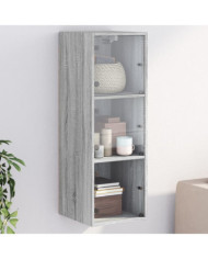 Armoire murale avec portes en verre sonoma gris 35x37x100 cm | Mobilier & Déco