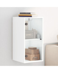 Armoire murale avec portes en verre blanc 35x37x68,5 cm | Mobilier & Déco