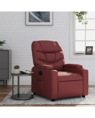 Fauteuil inclinable Rouge bordeaux Similicuir | Mobilier & Déco