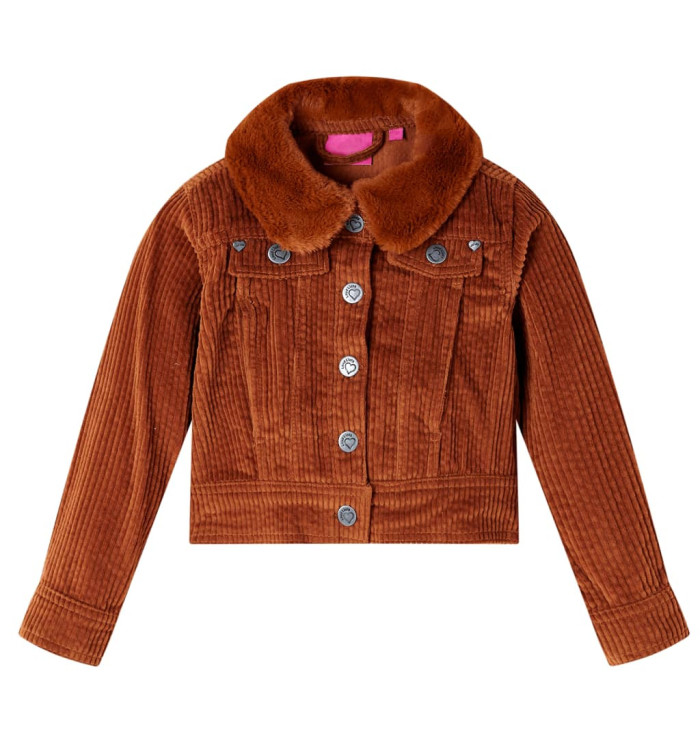 Veste pour enfants velours côtelé cognac 128 | Mobilier & Déco