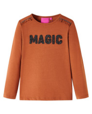 T-shirt enfants à manches longues cognac 104 | Mobilier & Déco
